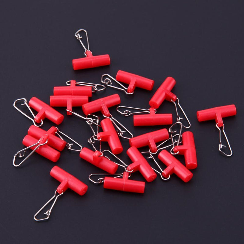 80pcs Zip Slider High-strength Fishing Line Sinker Slider Slides Hooked Red