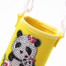 Round Messenger Strap Water Bottle Insulated Protective Bag (Yellow Panda)