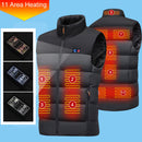 11 Places Zones Heated Vest Splicing Heating Jacket Thermal Waistcoat for Sports
