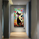 Cartoon Flower Cat Oil Paint By Numbers Wall Art Craft Coloring Drawing for Kids