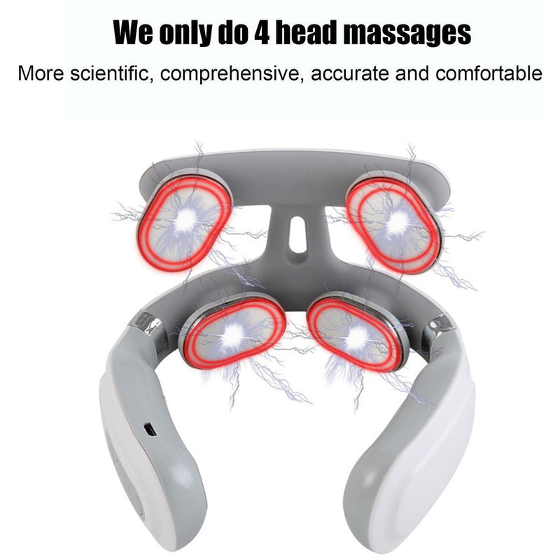 4Heads Multifunctional Hot Compress Pulse Neck Protector Rechargeable Massager~