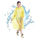 Emergency Rain Poncho Waterproof Coat Cape Disposable for Camping (Yellow) Newly