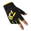 3 Finger Cut Unisex Arrow Fishing Gloves Non-Slip Angling Gloves (Yellow)
