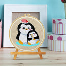 Penguin Cross Stitch Gifts for Beginner Embroidery Sewing Tool Home Wall Decor