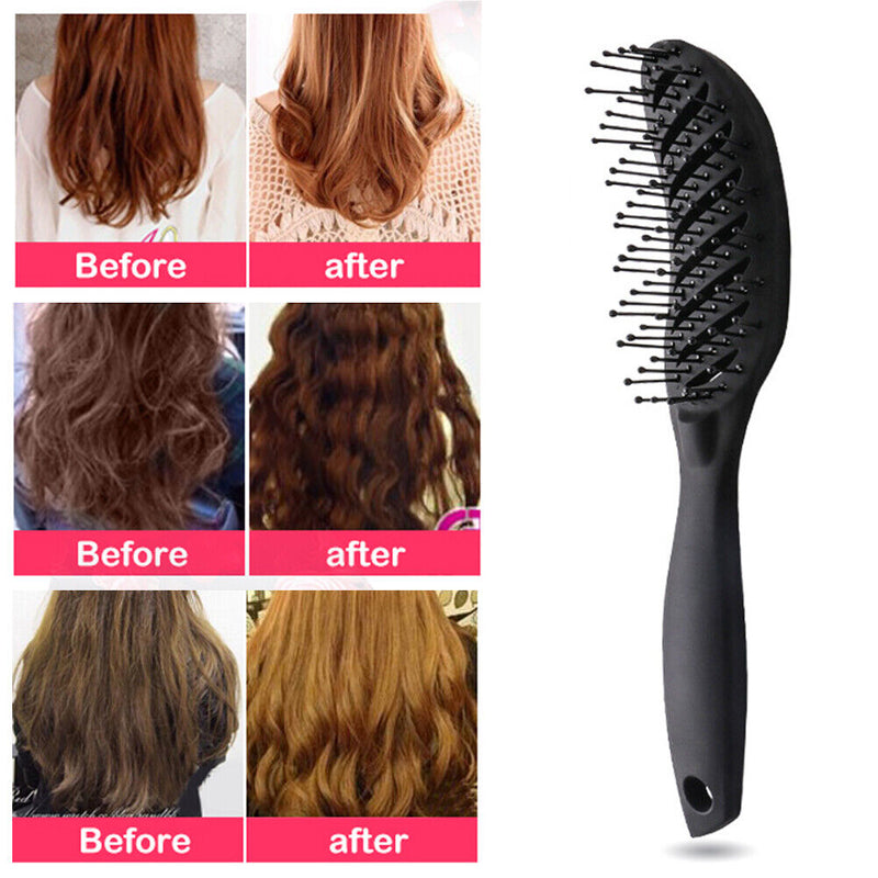 Curved Anti-Static Hair Massage Comb Wet Dry Dual-Use Home Salon Styling Brus