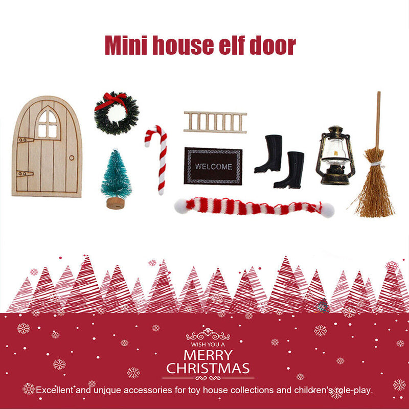 Fairy Door House Festive Decor Mini Elf House for Family Friends Neighbors Gifts