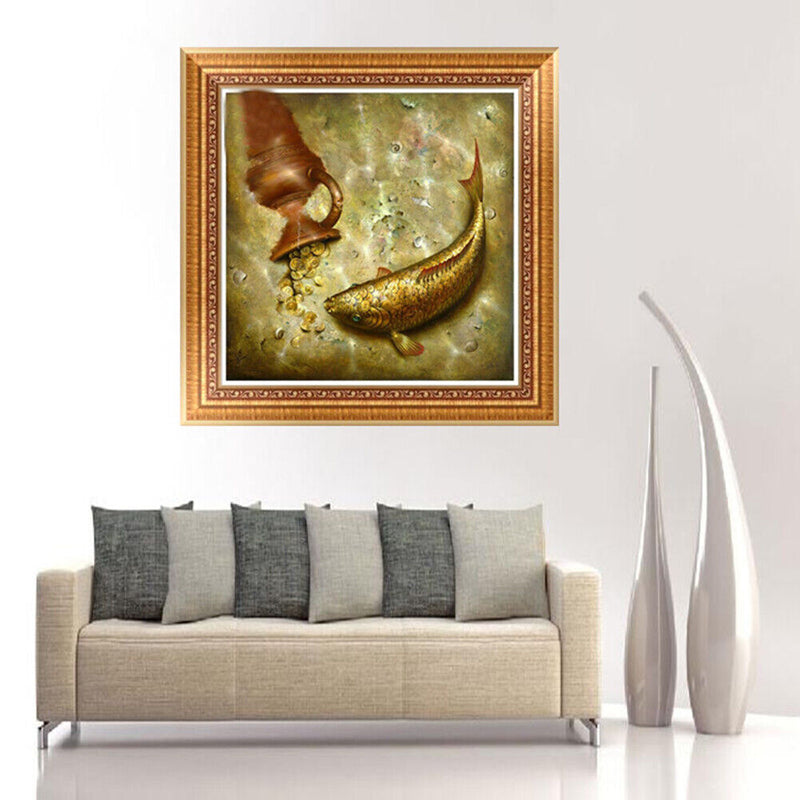 DIY 5D Diamond Embroidery Painting Fish Cross Stitch Craft Home Decor Kit