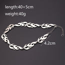 Women Men Fire Flame Necklace Hip Hop Rock Jewelry Accessories Wave Sun Choker