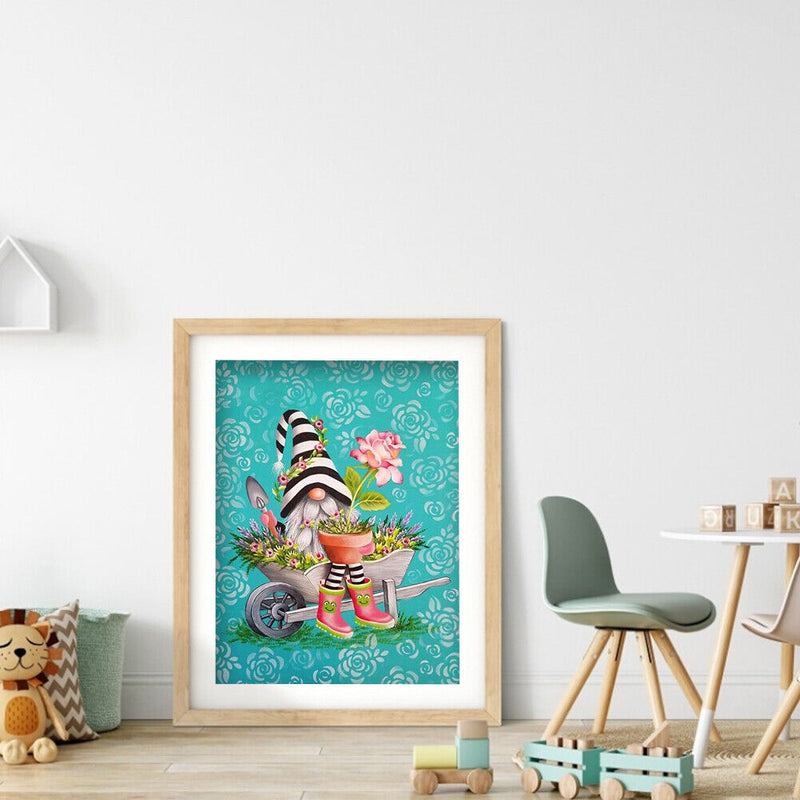 5D DIY Full Drill Round Shape Flowerpot Goblin Rhinestone Diamond Drawing Kit