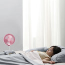 Folding Telescopic Floor Fan Summer Mute Student Desktop Table Fan (Pink)