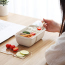 Microwave Lunch Containers Box with Compartments Food Container (Beige) Newly