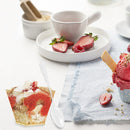 50pcs Dessert Bowl Golden Dot Cake Cup with Spoon Set for Tasting Pudding Yogurt