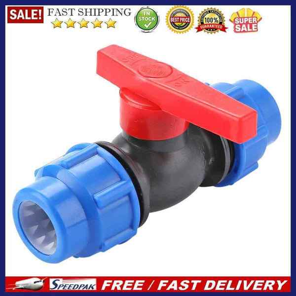 Two-way Ball Valve Plastic for Garden Irrigation PE Pipe Fittings Fish Tank T