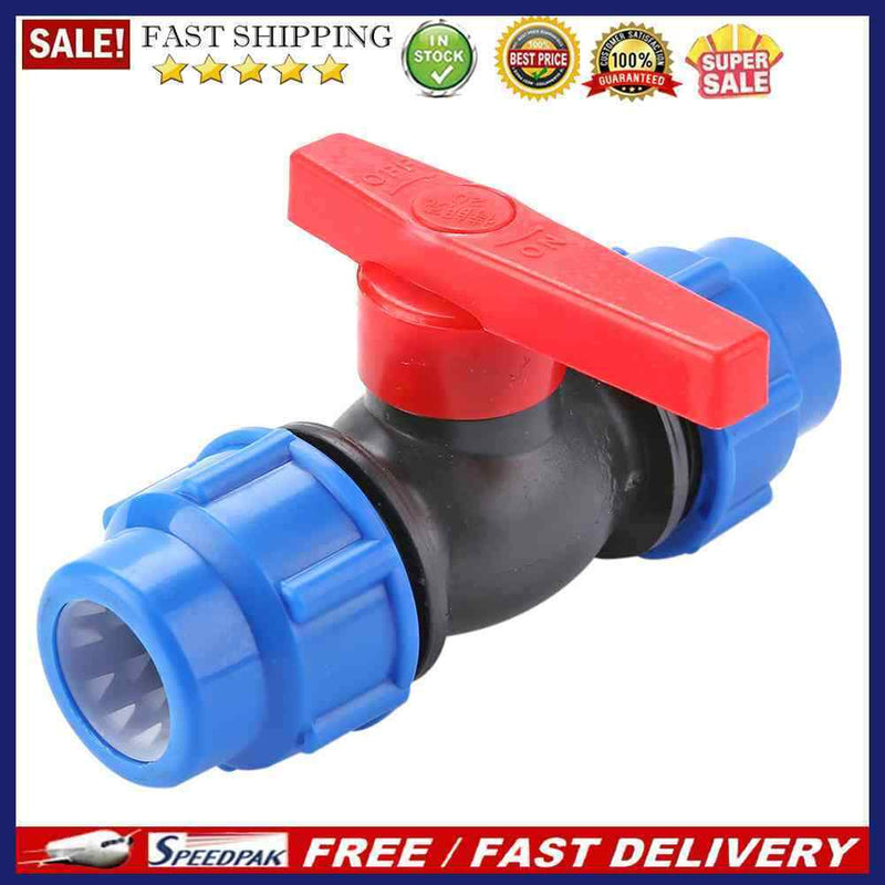 Two-way Ball Valve Plastic for Garden Irrigation PE Pipe Fittings Fish Tank T