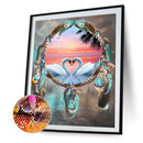 5D DIY Swans Mosaic Full Round Diamond Drawing Handmade Rhinestone Craft Gifts