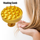 Silicone Scalp Head Body Massager Comb Round Hair Washing Brushes (Yellow) Newly