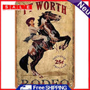 Tin Plates Wall Signs Retro Painting Riding Horse Metal Plate Poster for Bar
