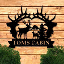 Metal Deer Family Hanging Art Craft Outdoor Garden Decoration Household Sup