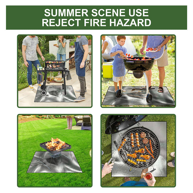 Fire Pit Grill Mat Fireproof for Outdoor Camping BBQ Wood Burning Blanket