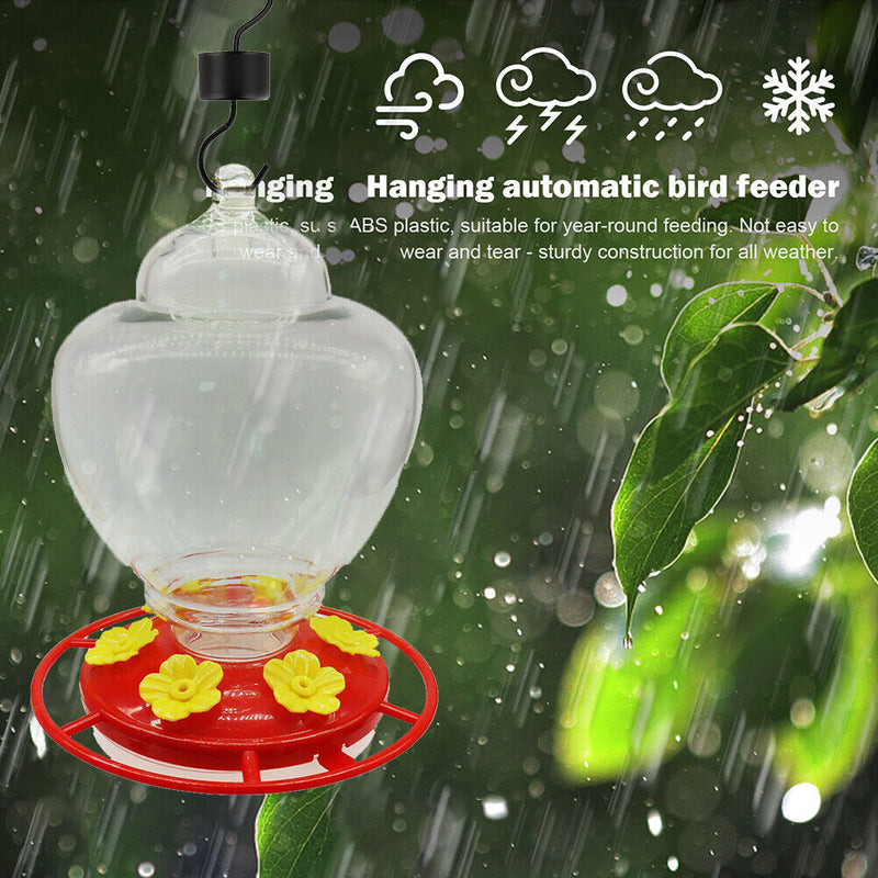 Bird Water Feeder Hanging Hummingbird Feeder Drinker Outdoor Garden Dispens