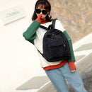 Preppy Style Corduroy Solid Color Knapsack Women Travel Large Capacity Handbags