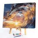 Sea Wave Painting By Number Kit Acrylic Paints Set DIY Handpainted Drawing