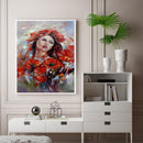 Girl Oil Paint By Numbers Kit DIY Acrylic Painting on Canvas Frameless Drawings