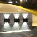 2x Solar Wall Lamp Outdoor Balcony Fence Path Garden Decor (White 4LED) Newly