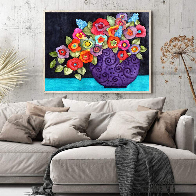 40x50cm Frameless DIY Oil Paint By Numbers Picture Home Living Room Decor Vase