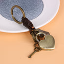 Mikolot Mens Love Heart Lock Charms Keychain Ring Holder Pendant S