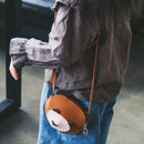 Cute Cartoon Bear Wallet Kids Storage Sling PU Shoulder Mini Bags/Brown