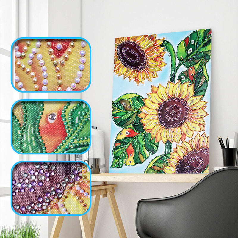 5D DIY Special Shaped Diamond Painting Cross Stitch Kit (D1022 Sunflower)