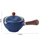 Portable Chinese Gongfu Kung Fu Tea Set Rotating Ceramic Teapot Teaware (A)