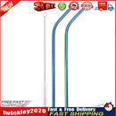 3pcs Reusable Drinking Straws Cleaner Brush Set Stainless Steel Straws(F) Newly