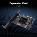 SATA III PCIe Card 6 Port 6Gbps SATA to PCI-e 1X Adapter Converter with Bracket
