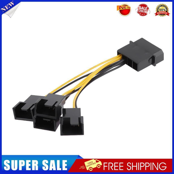 D-Port Computer CPU PC Case 3Pin Fan Cable 1 to 4 Ways Power Splitter (1pc)