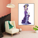 DIY Full Dress Lady Part Special Shape Diamond Painting Kit (YX034 Purple)