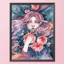 Cross Stitch Kits 11CT Stamped DIY Flowers Girl Full Embroider Mosaic Needlework