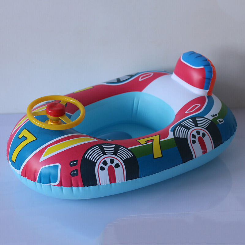 PVC Floating Swimming Rings Cute Inflatable Swim Circle for Kids (Blue) Newly