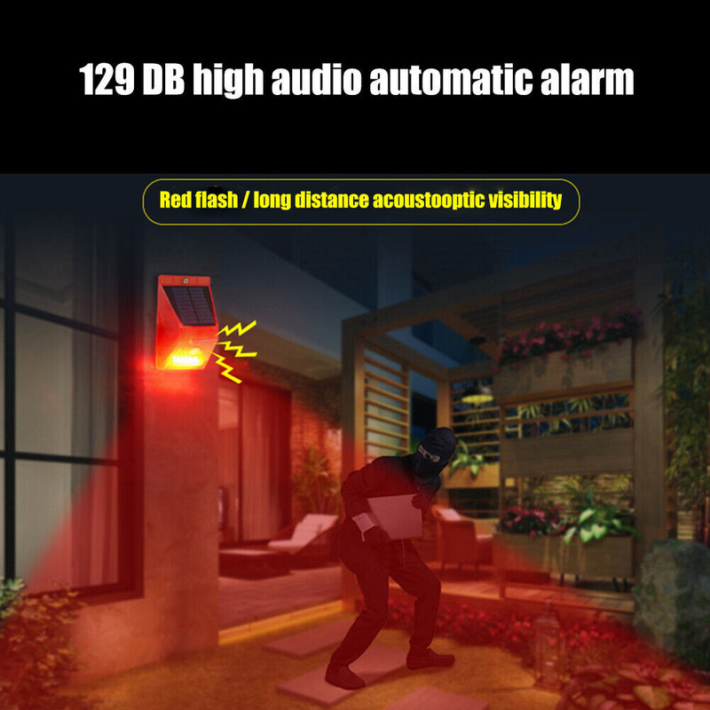 Solar Infrared Motion Sensor Alarm Light Outdoor Garden Security Lamp Waterproof