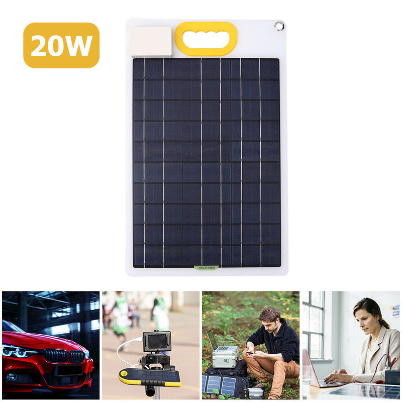 Waterproof 20W 18V Solar Panel Phone Tablet QC3.0 4 Ports USB Fast Charger