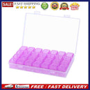 28 Slot Plastic Storage Box Nail Art Rhinestone Jewelry Display Case(Purple