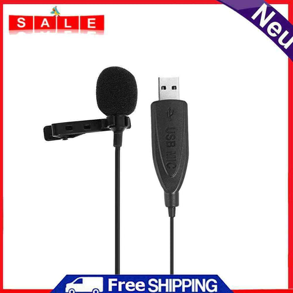 1.5m Length USB External Clip On Clamp Condenser Microphone Mic for PC Computer