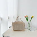 Summer Women Straw Shoulder Handbag Boho Beach Female Woven Handle Tote Purses