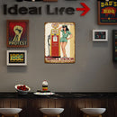 Service Station Metal Plate Tin Sign for Bar Pub Club Cafe Wall Iron Paintings