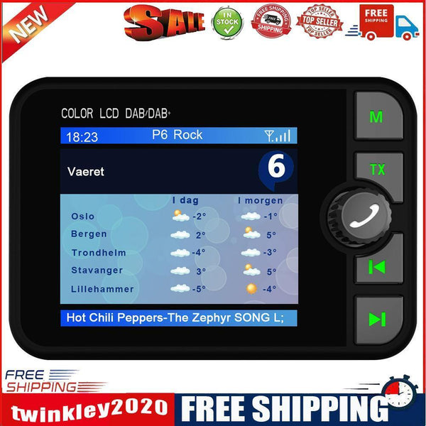 C6 Car DAB Radio Receiver FM Transmitter Bluetooth-compatible Handsfree Mus