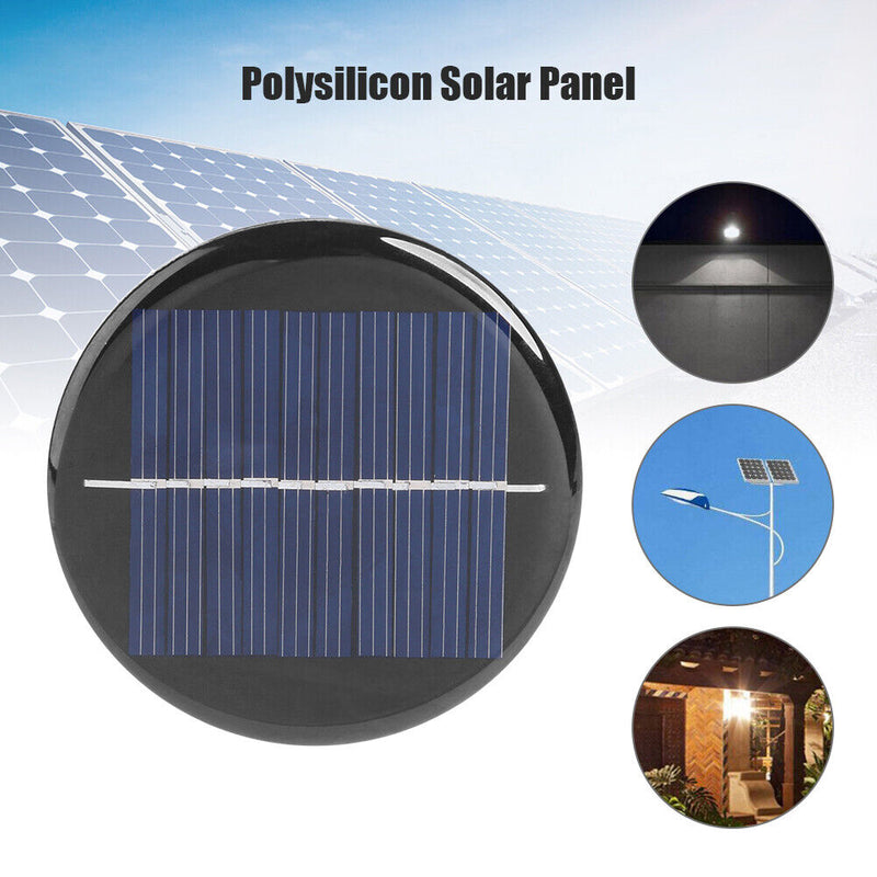 1x 0.28W 5V Round Solar Panel DIY Battery Chargers Solar System Board  Newly