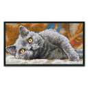 DIY Print 14CT Stamp Kit Needlework Cross Stitch Artwork (DA254 Black Cat)