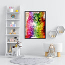 5D Kit Rhinestone Pictures DIY Colorful Cat Full Round Drill Diamond Painting