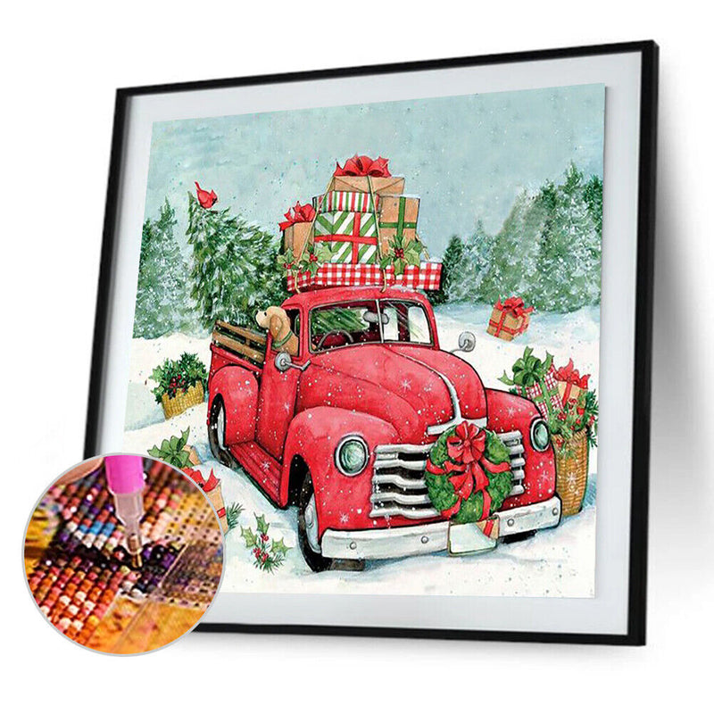 5D Christmas Car Diamond Painting Round Drill Rhinestone Picture Craft for Gift